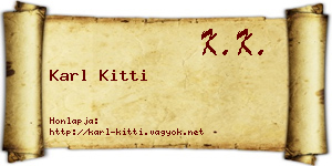Karl Kitti névjegykártya